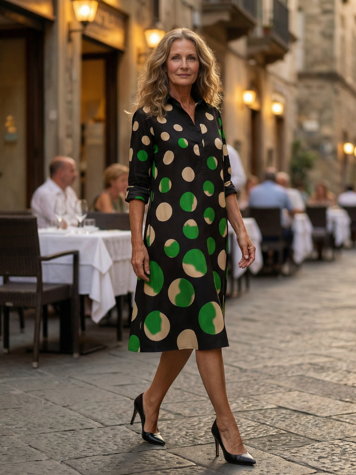 Kara Walk Dress | Lightweight Polka Dot Summer Dress for Women, Knee Length