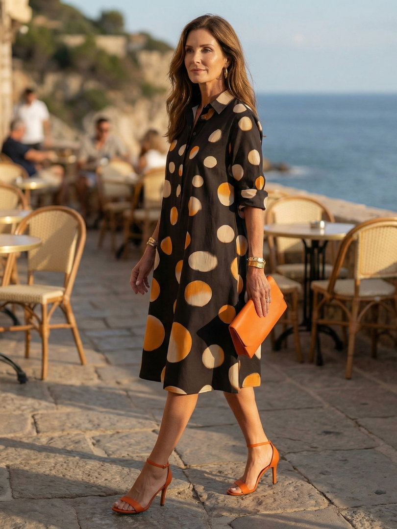 Vespera Dot Dress | Lightweight, Knee-Length, Relaxed Fit Summer Dress for Women