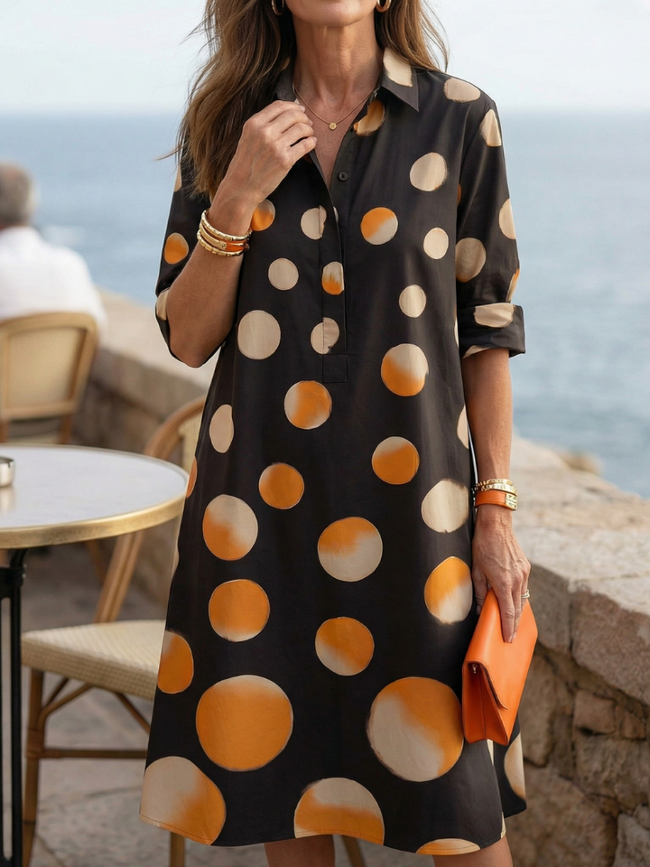 Vespera Dot Dress | Lightweight, Knee-Length, Relaxed Fit Summer Dress for Women
