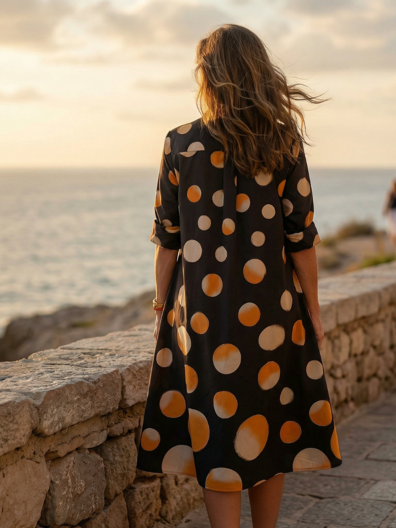 Vespera Dot Dress | Lightweight, Knee-Length, Relaxed Fit Summer Dress for Women